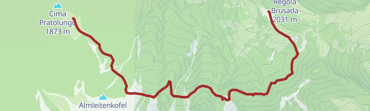Route map: Lanzwiesen hut- Brunst hut